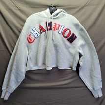 Vtg Champion Reverse Weave Sweater Women&#39;s Gray Crop Top Sweatshirt Sz XL - £34.67 GBP