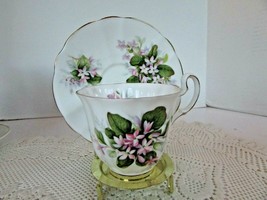 Royal Adderley Bone China Teacup &amp; Saucer Mayflower England Pink Florals - £14.99 GBP