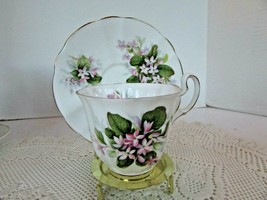 ROYAL ADDERLEY BONE CHINA TEACUP &amp; SAUCER MAYFLOWER ENGLAND PINK FLORALS - $18.76