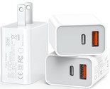 Usb C Wall Charger Block 20W, 3-Pack Dual Port Pd Power Delivery Fast Ty... - $35.99