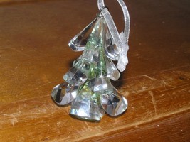 Estate Light Green Faceted Crystal Glass Christmas Tree Ornament – 2.5 x 1 - £14.50 GBP