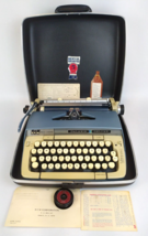 Smith Corona Galaxie Deluxe Portable Typewriter Blue Cursive Font w/Case... - £315.39 GBP