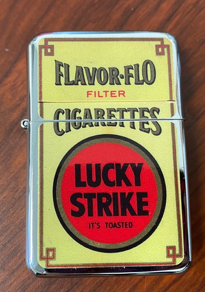 Lucky Strike Oil Lighter Vintage Cigarette Smoking Ad Classic Logo D60 - $14.80