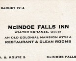 1950s Business Trade Card McIndoe Falls Inn Owner McIndoe Falls Vermont VT  - $9.85