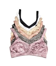 Women Satin Full Coverage Comfort Unlined Wireless Wire Free Mama Bra B C D Cup - £10.45 GBP+