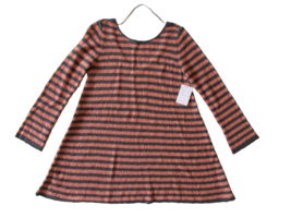 NWT Free People Counting Stripes Gray Peach Textured Swing Tunic Sweater S $118 - £18.92 GBP