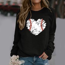 Sweatshirts For Women 2022  Baseball Heart Graphic Sweatshirt Long Sleeve Round  - £50.20 GBP