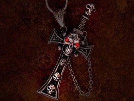 Haunted Pendant Skull and crossbones djinn Illuminati Secret Society - $77.78