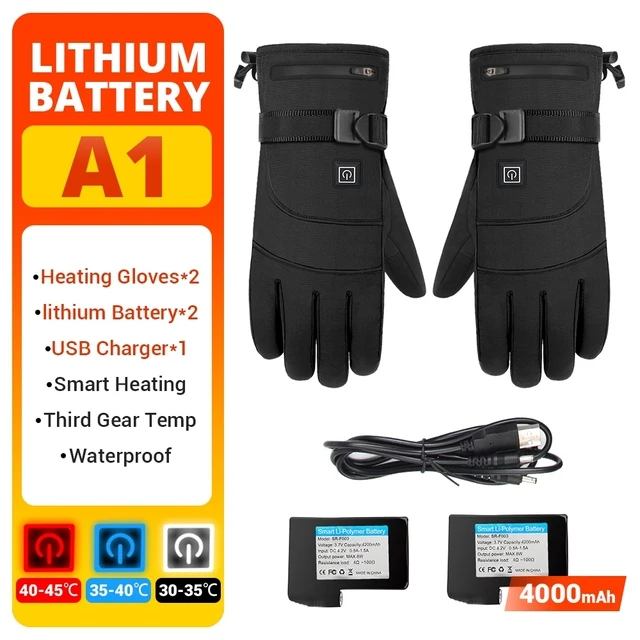 Winter Heated Gloves  Cotton Heated Hand Warmer Electric Gloves Waterproof Coldp - £148.44 GBP