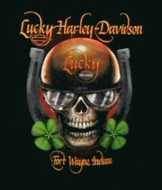 Harley Davidson XL mens Black T-Shirt - LUCKY of Fort Wayne, Indiana - $15.95