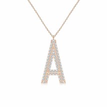 ANGARA HSI2 Diamond Uppercase Alphabet Letter A-Z Initial Pendant in Rose Gold - £334.11 GBP+