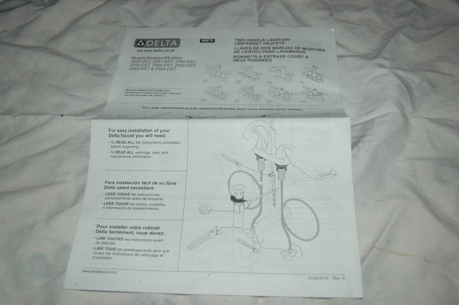 Primary image for Delta Two Handle Lavatory Centerset Faucet Manual Instructions Only