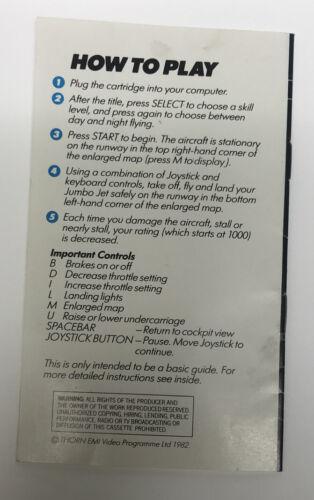 Jumbo Jet Pilota Atari 400/800 Brochure Item image 2