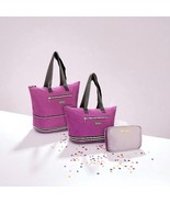 Biaggi Zipsak Boost! Tote Purple Microfold Carry-On Expands to 15&quot;x12&quot;x8... - $74.24