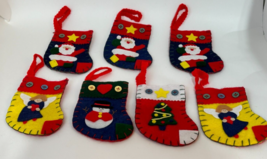 Mini Felt Christmas Character Stockings 8 pcs embelished - £14.90 GBP