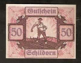 Austria Gutschein d. Gemeinde SCHILDORN 50 heller 1920 Austrian Notgeld - £3.91 GBP