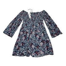 Willow &amp; Clay Tunic Women XS Floral Smocked Off Shoulder Cottagecore Boh... - $19.93