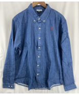Doc &amp; Amelia by Cintas Men&#39;s Blue Denim Long Sleeve Shirt Size 2XL NWOT - $26.05 CAD