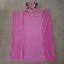 Disney Minnie Mouse Hooded Blanket Pink Black Fleece SOFT Lovey Northwest - £23.07 GBP