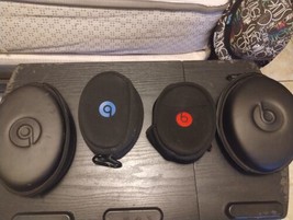 Set Of 4 Beats By Dre Carrying Case ONLY 2 Black Hard Monster Cases 2 Soft Cases - $38.51