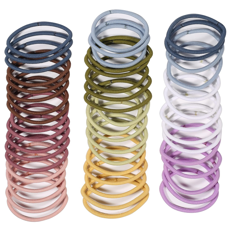 50PCS Womens Elastics Hair Tie, 4Mm Colorful Ponytail Holders Hair Bands for Med Item image 4