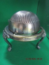 Antique silverplate caviar/buttler covered dish 5 x 5&quot; ^^^ - €47,64 EUR