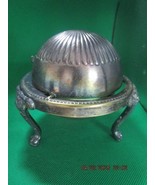 Antique silverplate caviar/buttler covered dish 5 x 5&quot; ^^^ - $74.64 CAD