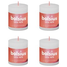 Bolsius Rustic Pillar Candles Shine 4 pcs 80x68 mm Cloudy White - £10.98 GBP