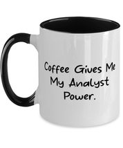 Cute Analyst Two Tone 11oz Mug, Coffee Gives Me My Analyst Power, Gifts For Cowo - £15.62 GBP