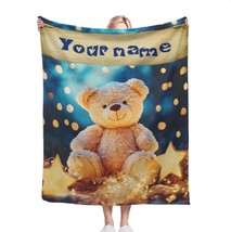 Personalised Teddy Bear Magic Moment Blanket – Custom Name Warmth, Comfort Throw - $32.30+