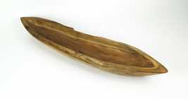 Scratch &amp; Dent Handmade Teak Wood Decorative Centerpiece Bowl 31 Inches Long - £39.14 GBP