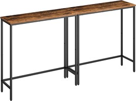 In Rustic Brown And Black, The Hoobro 2 Pack Narrow Console, Foyer Bf75Xgp201. - £61.52 GBP