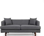 Christopher Knight Home Mableton 3 Seater Sofa, Charcoal + Espresso - $1,029.99