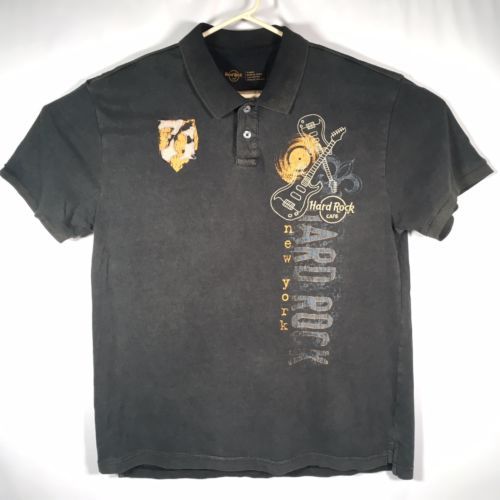 Hard Rock Cafe Men’s Large New York Polo Shirt Embroidered - $32.66