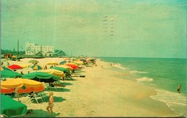 Beach View Umbrellas Rehoboth Beach Delaware DE 1964  Chrome Postcard A8 - £3.07 GBP