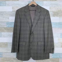 Jos A Bank Wool Sport Coat Jacket Gray Two Button Prince Of Wales Check ... - $69.29