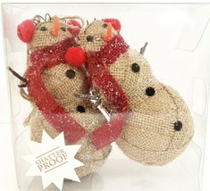 Natural Fiber 5.5&quot; Snowmen Christmas Ornaments Set Of 2 NIB - $11.99