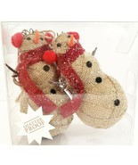 Natural Fiber 5.5&quot; Snowmen Christmas Ornaments Set Of 2 NIB - $11.99