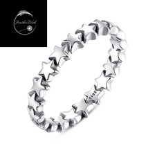 Genuine Sterling Silver 925 Vintage Retro Style Zodiac Star Band Stackable Ring - £13.96 GBP