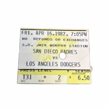 4/16/1982 Los Angeles Dodgers @ San Diego Padres Ticket Stub John Curtis... - $5.00