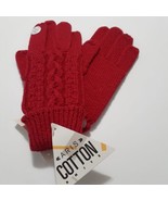 ARIS Red Knit Ladies Gloves One Size New With Tags - £6.04 GBP
