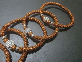 Handmade rosary bracelet, Christian brown wrist komboskini, thin brojanica - $9.99