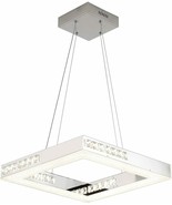 Modern LED Semi-Flush Mount Ceiling Light Fixture 15.35&quot; x 15.35&quot; Chande... - £155.69 GBP