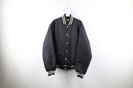 Vintage 80s Streetwear Mens Large Distressed Quilted Bomber Jacket Black... - $54.40