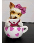 Hamilton Collection Cups of Affection Yorkie Figurine My One True Valent... - $33.85 CAD