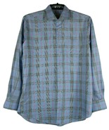 Peter Millar Mens Sz L Pink Blue Checkered Long Sleeve Button Up Shirt P... - £11.18 GBP
