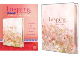 Inspire Catholic Bible NLT Large Print (LeatherLike, Pink Fields with Rose - £59.31 GBP