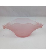 Vintage Lancaster Frosted Pink Glass Octagon Bon Bon Candy Dish Floral H... - $24.24