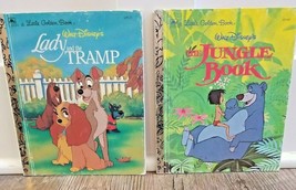 Little Golden Book The Jungle Book Lady And The Tramp Walt Disney’s Vintage - £6.88 GBP