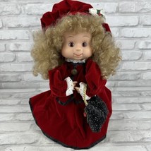 Santas Best Undercover Kids Animated Christmas Girl Doll Black Purse Curly Hair - £17.77 GBP
